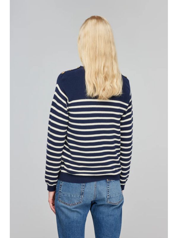 Perla Stripe
  Button Detail Knit