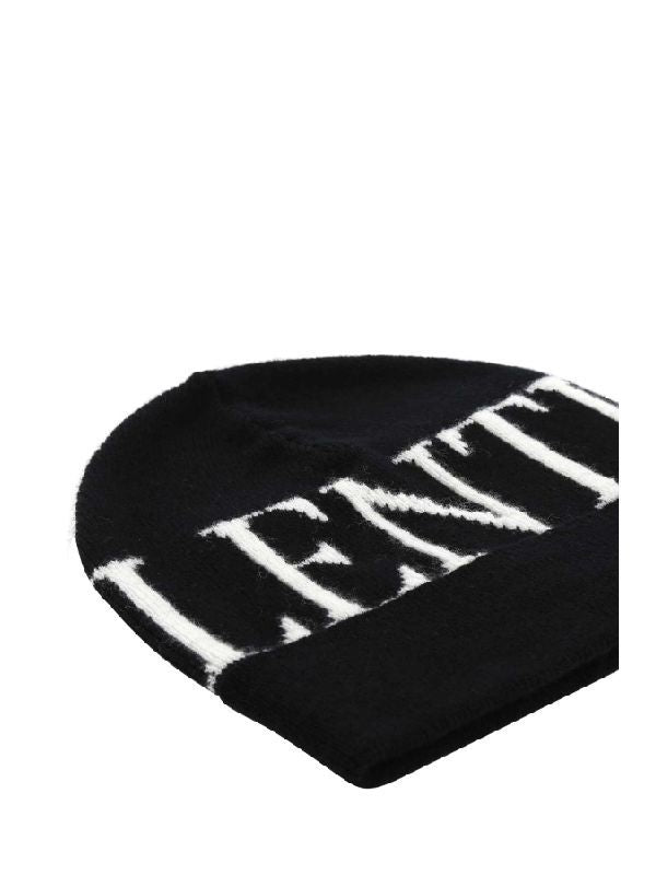 Black Logo Wool Beanie