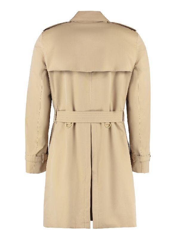 Beige Cotton Midi Trench Coat