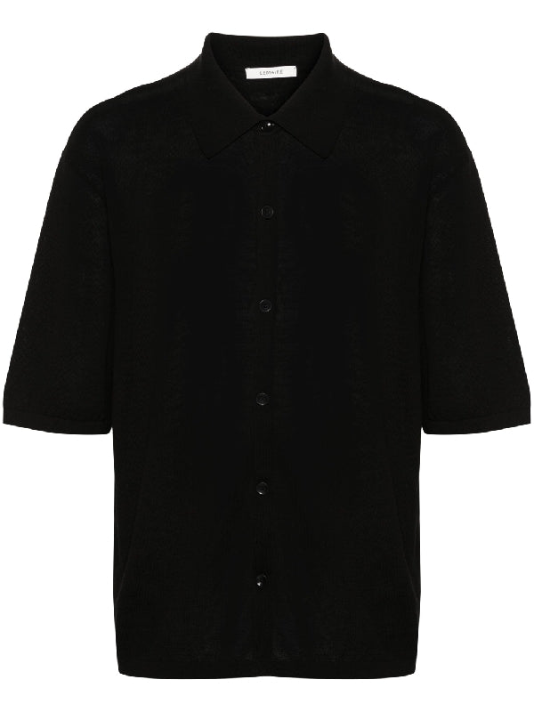 Black Cotton Short Sleeve
  Shirt