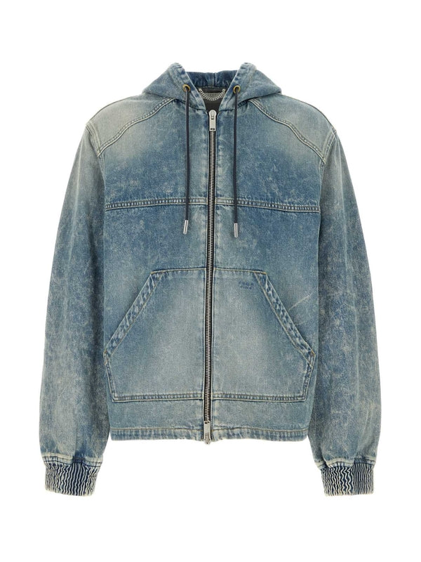 Washed Denim Hooded Jacket