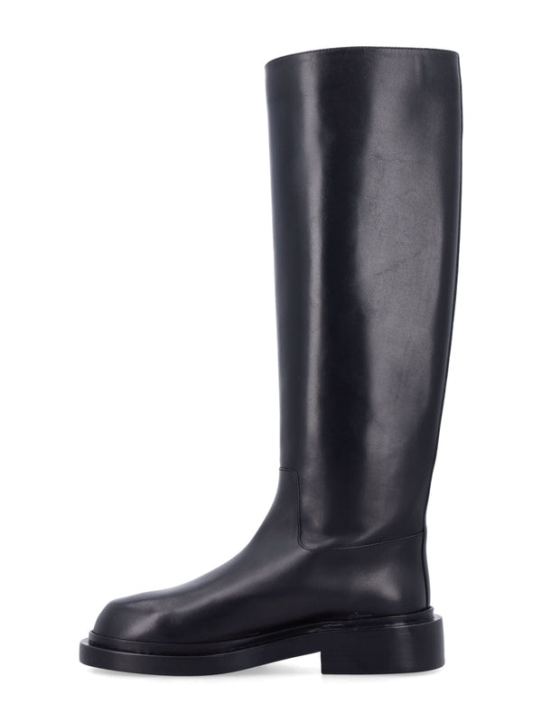 Black Leather High Boots