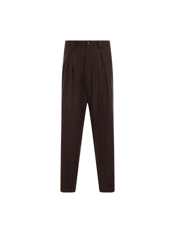 Pleats Detail Virgin Wool Pants