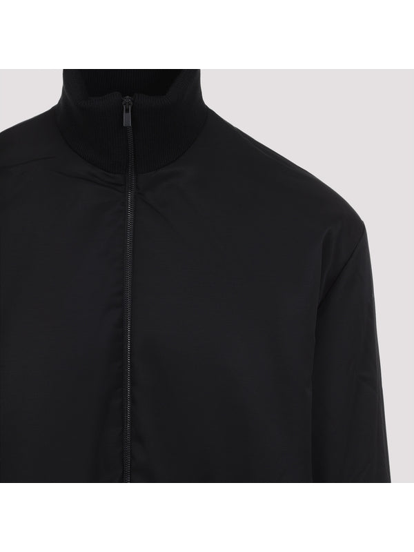 Back Logo Patch High Neck Zip-Up Track Jacket