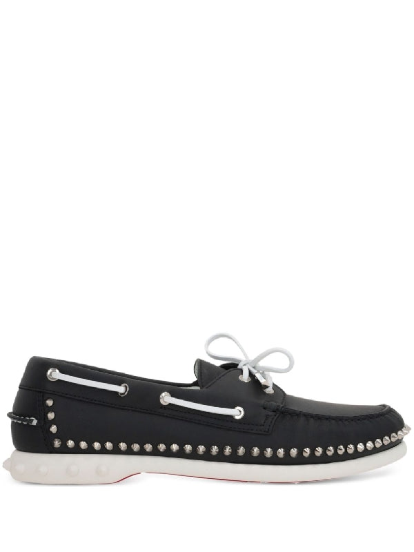 Spike Calfskin Boat Shoes