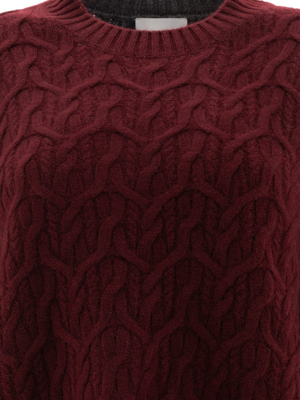 Two-Tone Detail Wool Cashmere Cable Knit