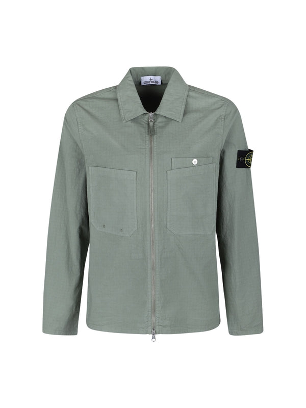 Wappen Patch Cotton Blend Zip-Up Jacket