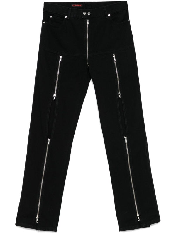 Zipper Detail Cotton Pants