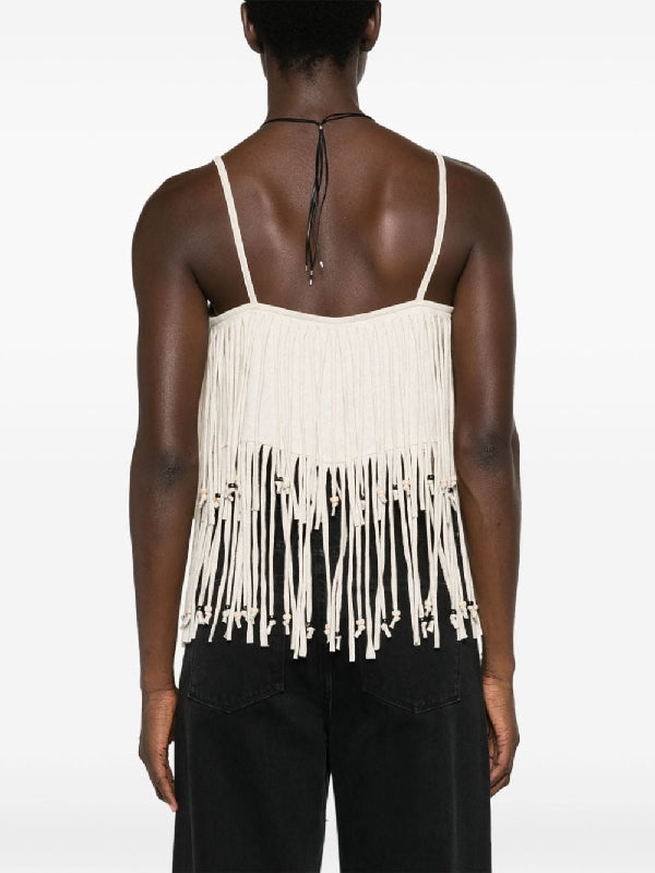 Bead Fringe
  Sleeveless Top