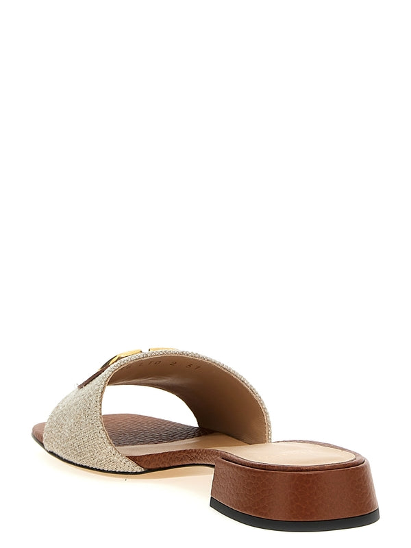 V Logo Linen Slides