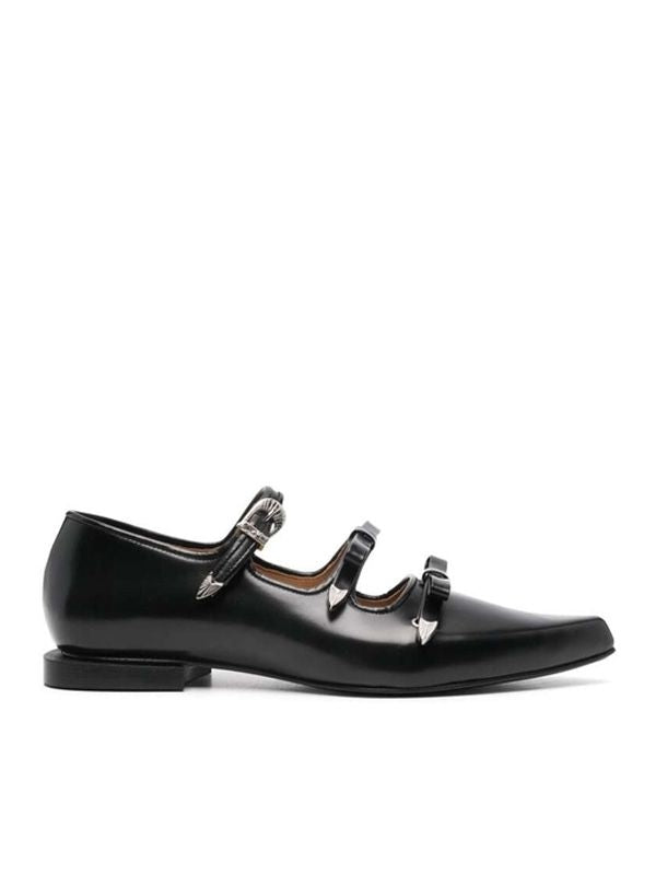 Buckle Detail Leather Loafers