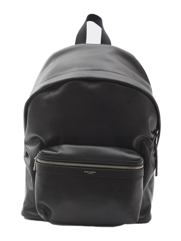 City Logo Detail Leather Backpack