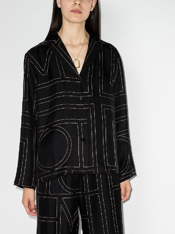 Monogram Silk Pajama Shirt