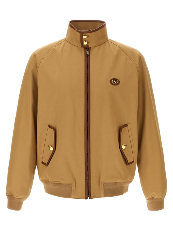 V Logo Patch High-neck Cotton Jacket