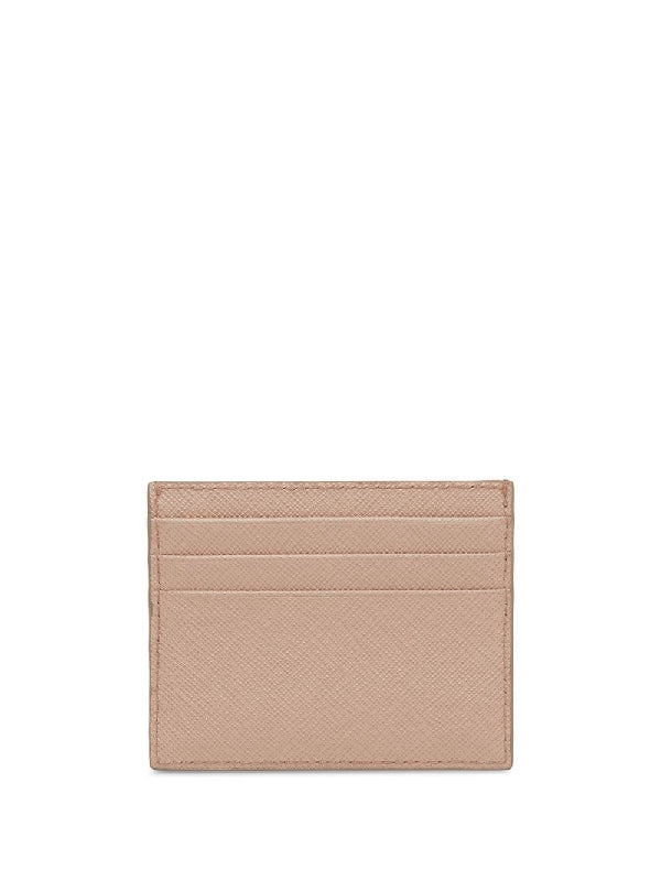 Triangle Logo Saffiano Leather Cardholder