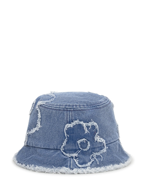 Flower Denim Bucket Hat