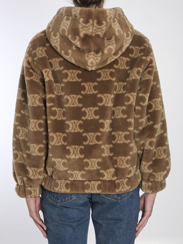 Triomphe Pattern Fleece Wool Jacket