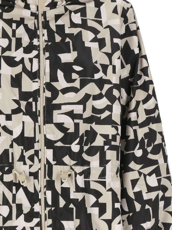 Delia Geometric Pattern Hoodie Jacket