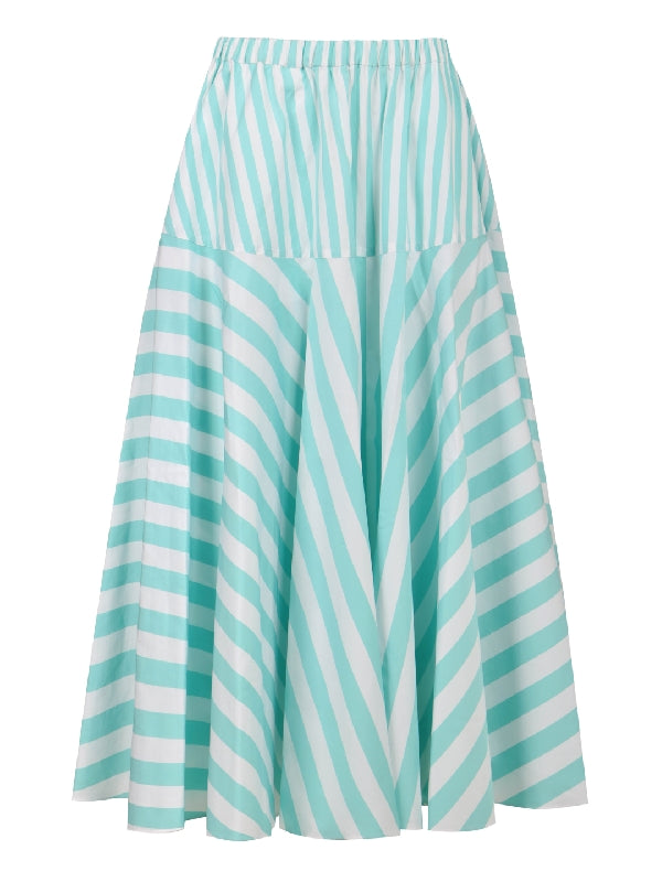 Cotton Stripe Maxi Skirt