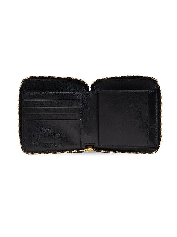 Black
  Intrecciato Leather Zipper Wallet