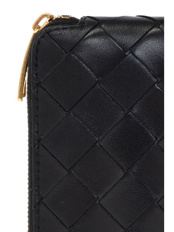 Black
  Intrecciato Leather Zipper Wallet