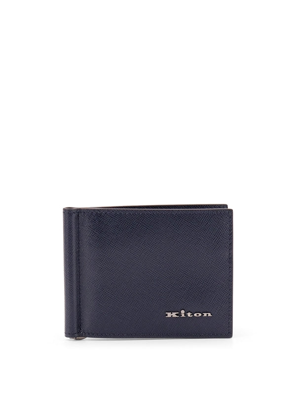 Logo Leather Money Clip Wallet