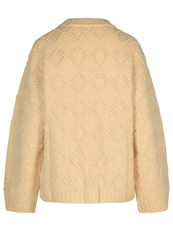 Allover Pattern Wool Cotton Knit