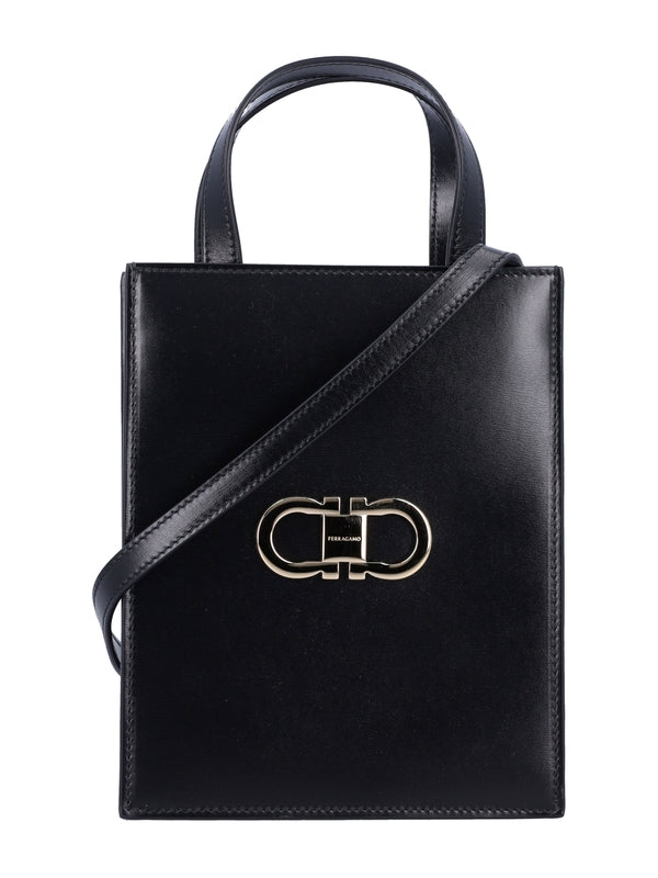 FERRAGAMO - Double Gancini Mini Tote Bag - Jente