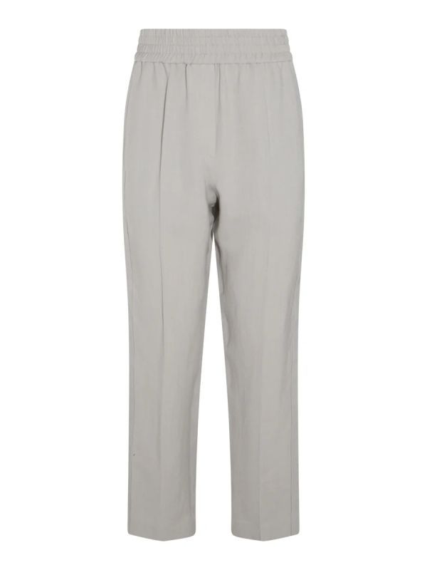 Wide Banding Viscose Linen Pants