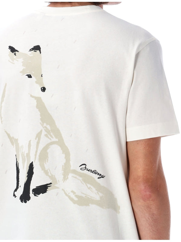 BURBERRY - Back Animal Logo Printing
  Cotton Short Sleeve T-Shirt - Jente