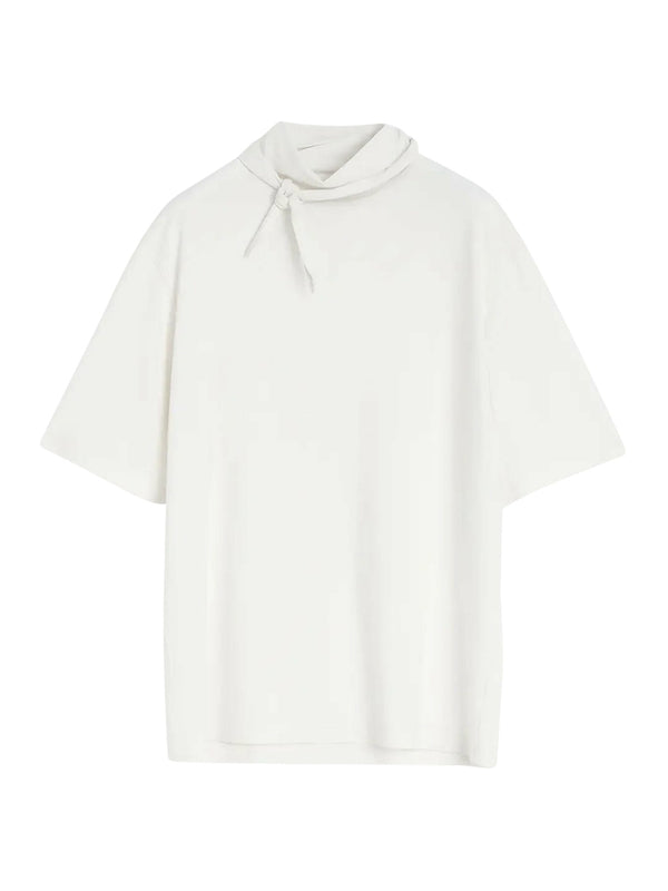 Scarf Detail Cotton Short
  Sleeve T-shirt