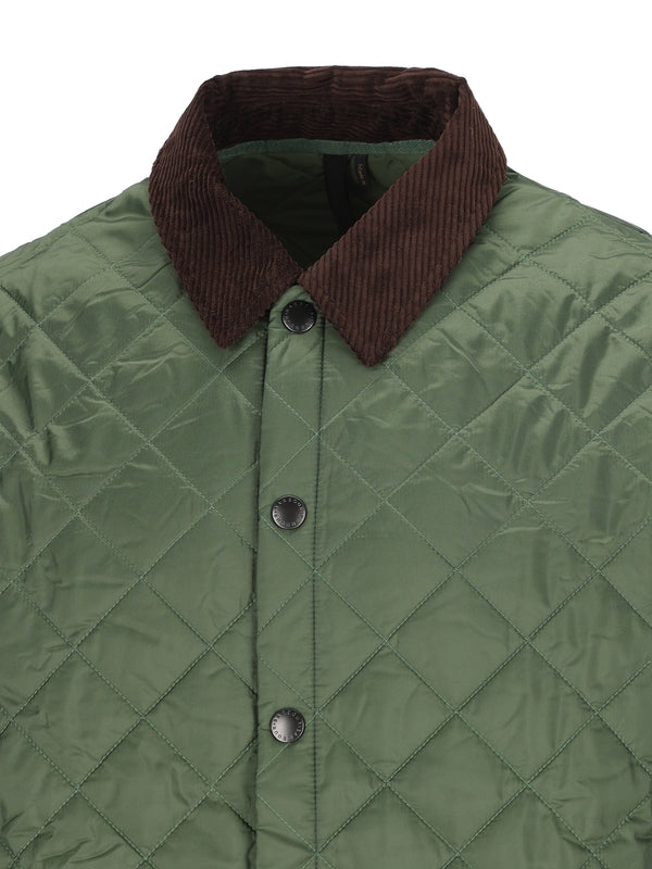 Corduroy Collar Quilted Nylon Jacket