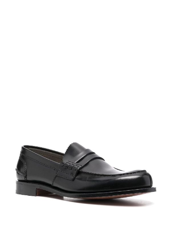 Black Leather Penny Loafers