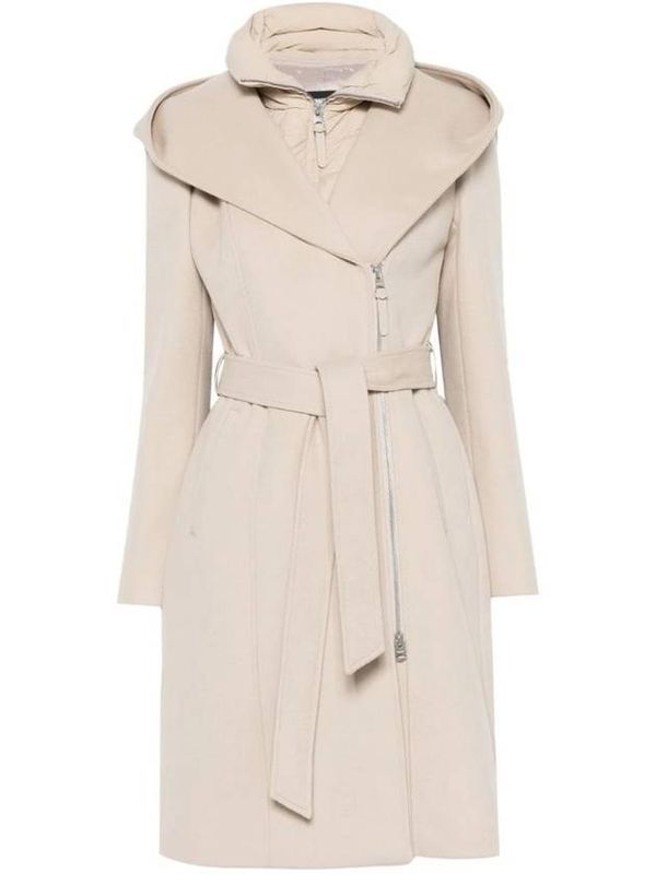 Shiaslb Belt High Neck Layered Coat