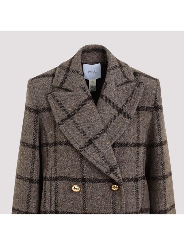 PATOU - Double-breasted Wool Blend Coat - Jente