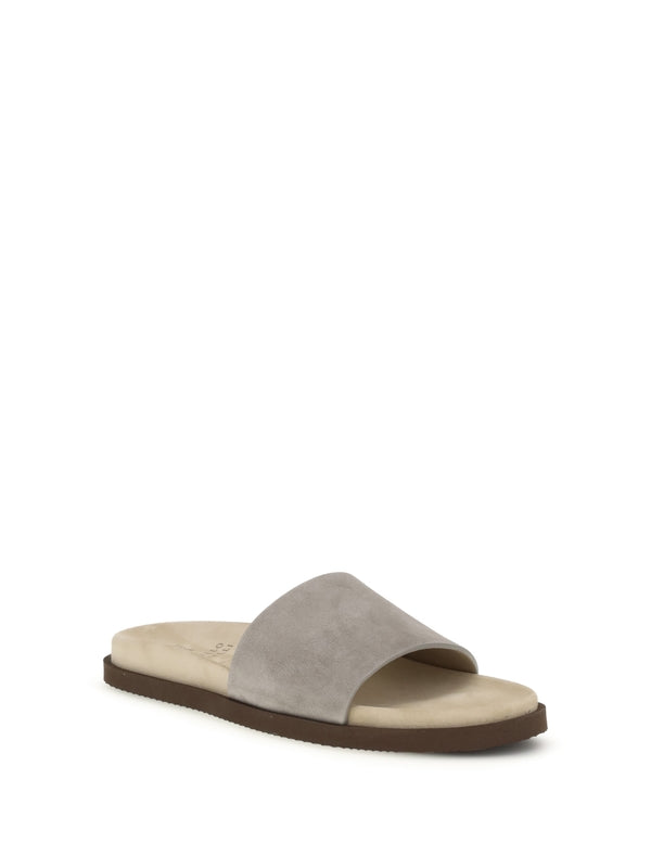 Brunello Cucinelli Grey Slides