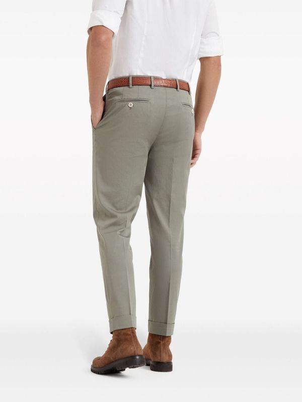 Cotton Blend Tailored Pants