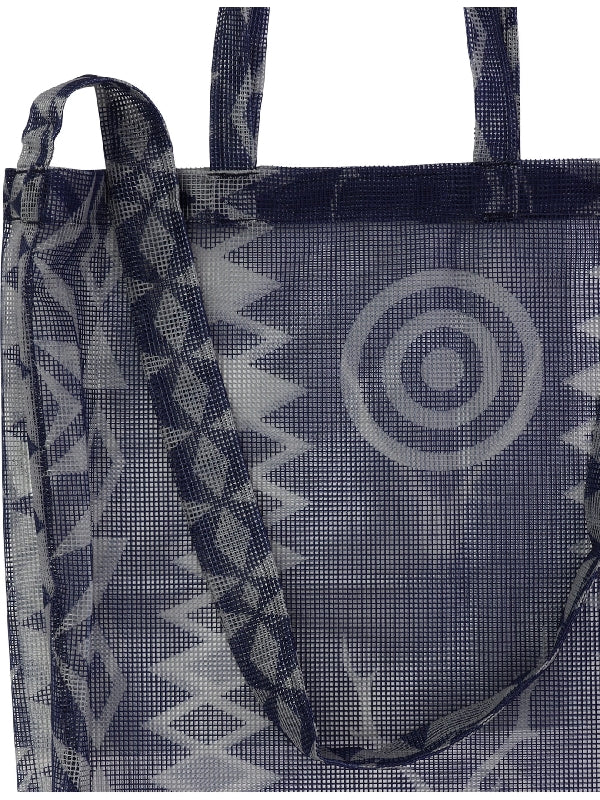 Allover Logo Pattern Mesh Tote Bag