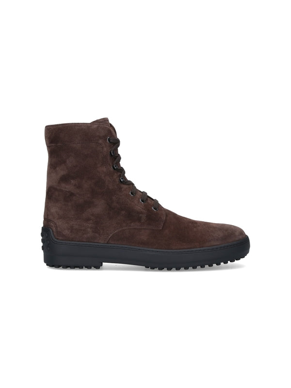Tod'S Brown Lace-Up Boots