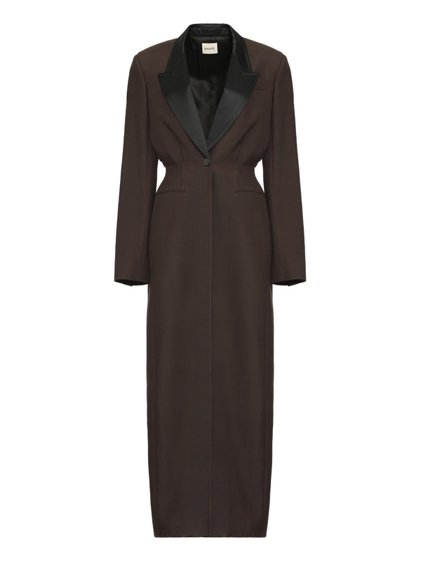 Satin Peak Hourglass Long Coat
