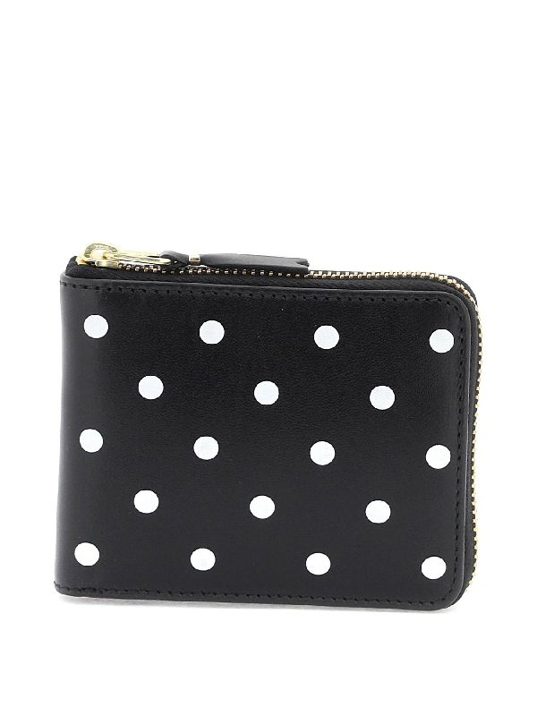 Polka Dot Leather Zipper Wallet - Jente
