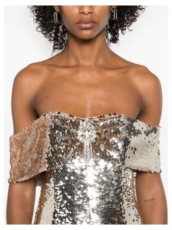 Allover Sequin Off-Shoulder
  Mini Dresses