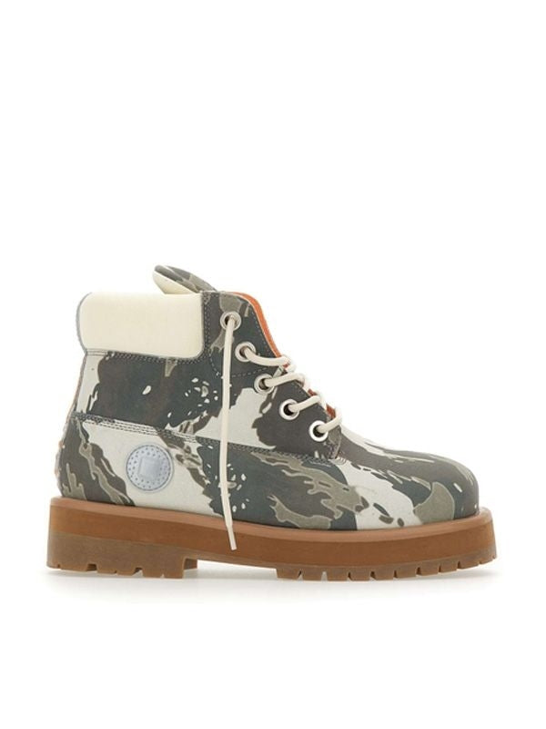 Strada Camo Lace Up Leather Boots