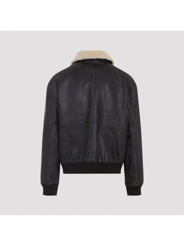 Shearling Collar Aviator Jacket