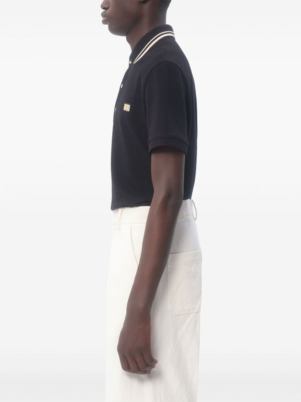 Black Cotton Polo Shirt
