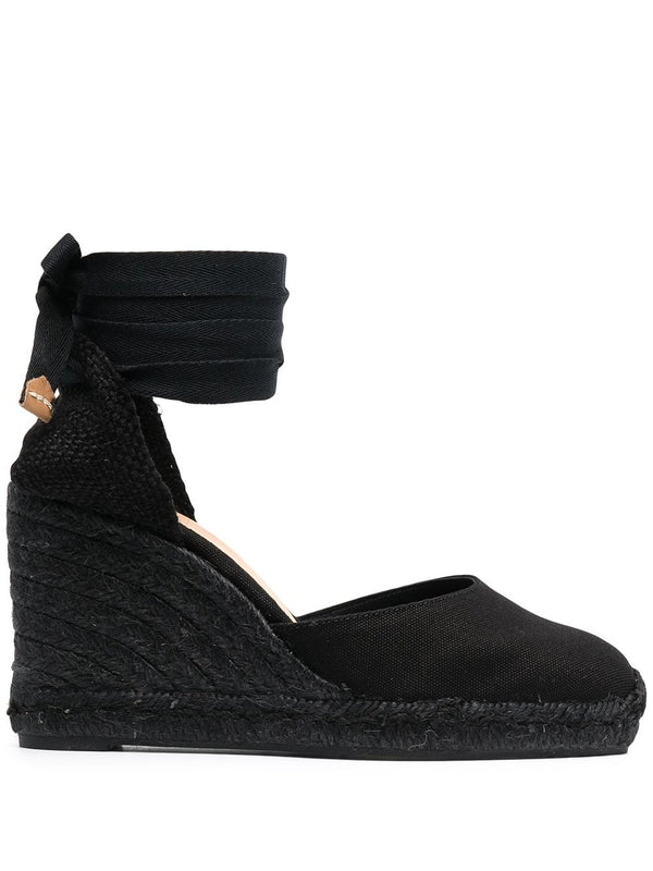 Castaner Black Wedge Sandals