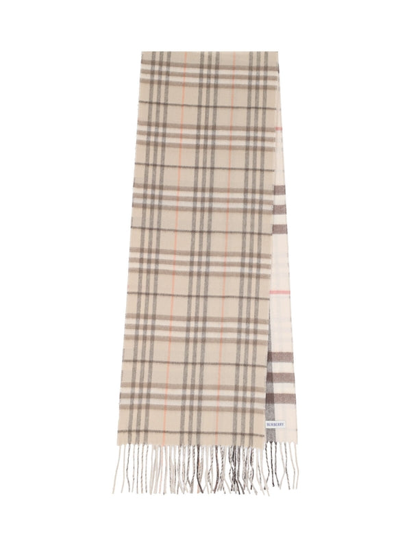 Check Pattern Cashmere Fringe Muffler