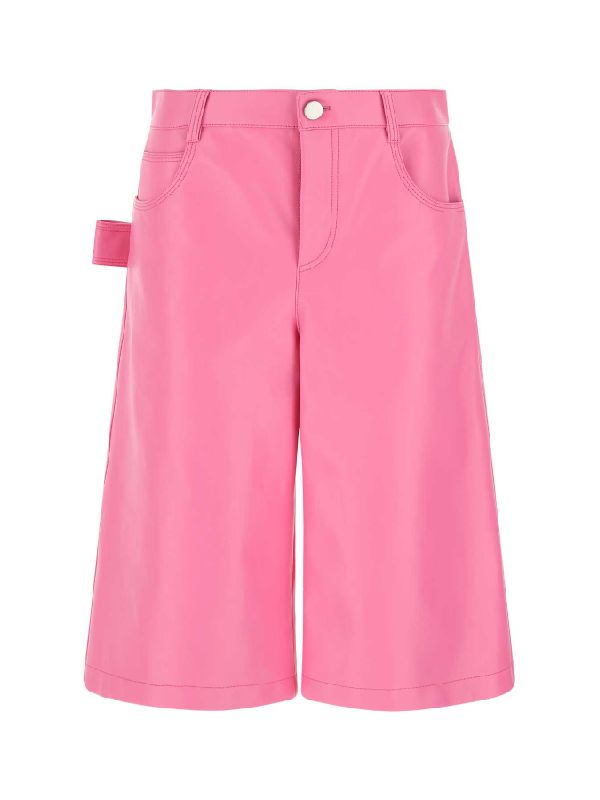 Back Triangle Loop Lambskin Bermuda
  Shorts