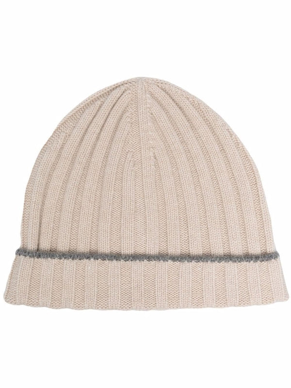 Beige Cashmere Beanie