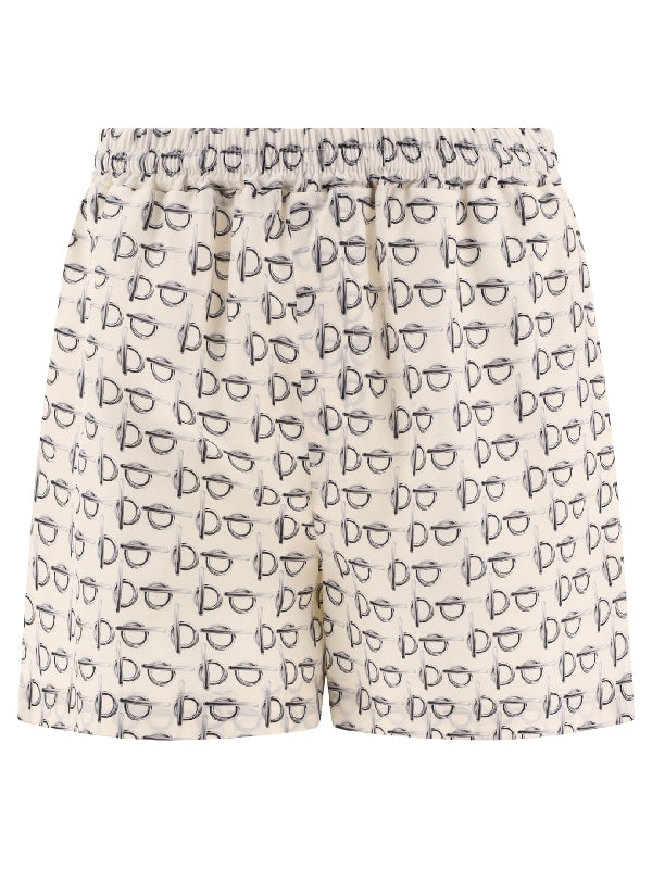 All-over Pattern Silk Banded Shorts